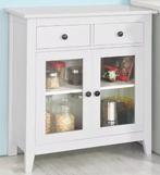 Wit Dressoir met Lades en Glazen Deuren – 80 cm Breed, Huis en Inrichting, Verzenden, Nieuw