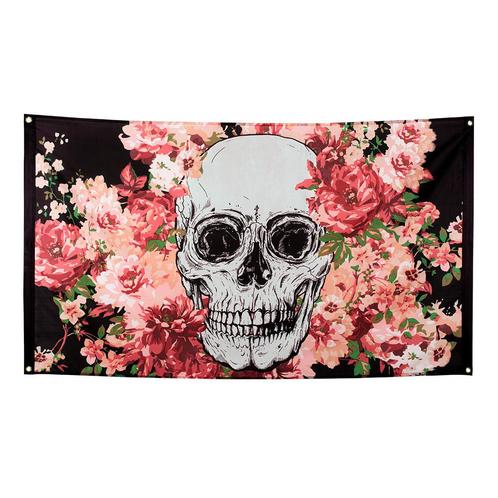 Dia De Los Muertos Gevelvlag 1,5m, Hobby en Vrije tijd, Feestartikelen, Nieuw, Verzenden