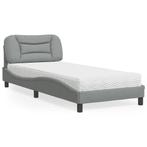 vidaXL Bed met matras Hvar stof lichtgrijs 90x190 cm, Huis en Inrichting, 90 cm, Eenpersoons, Verzenden, Nieuw