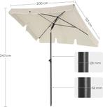 2dekans | SONGMICS Rechthoekige Balkonparasol 200 x 125 cm,, Ophalen of Verzenden, Zo goed als nieuw