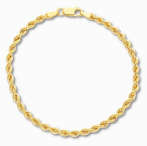 Gouden Rope Armband 9K 3 mm, Sieraden, Tassen en Uiterlijk, Armbanden, Goud, Nieuw, Goud, Verzenden