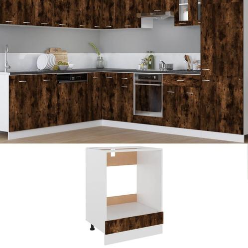 vidaXL Ovenkast Riga 60x46x81,5 cm bewerkt hout gerookt, Huis en Inrichting, Keuken | Keukenelementen, Bruin, Nieuw, Verzenden