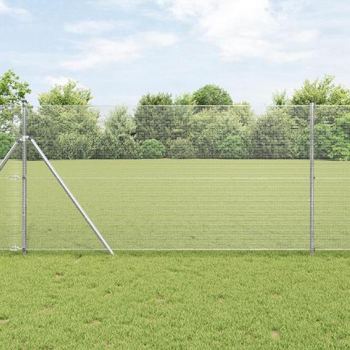 vidaXL Gelaste Draad Omheining met 13 Palen 1.4x50 m, Tuin en Terras, Schuttingen, Nieuw, IJzer, Verzenden