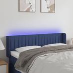 vidaXL Hoofdbord LED 147x16x78/88 cm stof blauw, Verzenden, Nieuw, Blauw, Stof