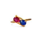 Ring - 18 karaat Geel goud - 0.98ct. tw. Robijn - Burma, Nieuw