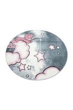 Rond Kindervloerkleed | Kids | Beer | Roze | 120x120 cm, Verzenden, Nieuw