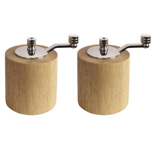 Olympia peper- en zoutmolen set licht hout 8,5cm, Huis en Inrichting, Keuken | Bestek, Verzenden