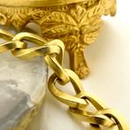 18 Krt. Gouden wijde gourmet schakel armband | 20 cm, Ophalen of Verzenden, Gebruikt, Overige kleuren, Goud