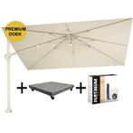Challenger T2 premium zweefparasol 260x350 cm sandstone, Ophalen of Verzenden, Nieuw