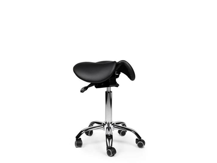 Kantelbare Zadelkruk Zwart op wielen, Huis en Inrichting, Krukjes, In hoogte verstelbaar, Nieuw, Kunststof