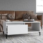 vidaXL Salontafel 90x50x36,5 cm bewerkt hout wit, Huis en Inrichting, Tafels | Salontafels, 50 tot 100 cm, Verzenden, Nieuw, 50 tot 100 cm