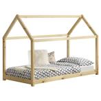 Kinderbed Netstal houten bed huisbed 80x160 cm houtkleurig, Nieuw, Verzenden