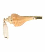 Haarspeld Duckklem 8cm – Schelpen met Hanger – Goud Creme, Nieuw