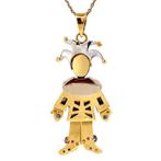 Gouden joker hanger met robijn, saffier en diamant 18 krt, Sieraden, Tassen en Uiterlijk, Kettinghangers, Ophalen of Verzenden
