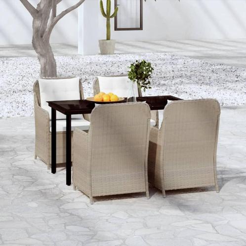 vidaXL 5-delige Tuinset bruin, Tuin en Terras, Tuinsets en Loungesets, Tuinset, Nieuw, 4 zitplaatsen, Rotan, Verzenden