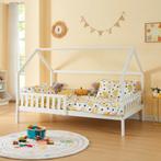 Kinderbed Ydre huisbed met bedbodem 120x200 cm wit [en.casa], Verzenden, Nieuw