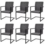 vidaXL Eetkamerstoelen 6 st kunstleer grijs, Verzenden, Nieuw, Grijs