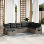 vidaXL 8-delige Loungeset met kussens poly rattan grijs, Tuin en Terras, Tuinsets en Loungesets, Nieuw, 8 zitplaatsen, Loungeset