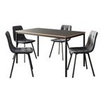 Eetkamerset Lindesberg 5-delig met 140x80 cm [en.casa], Huis en Inrichting, Tafels | Eettafels, Verzenden, Nieuw