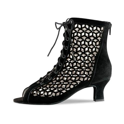 990-50 Elaine Zwarte Suede dansschoenen voor Dames met Openg, Sport en Fitness, Ballet, Verzenden