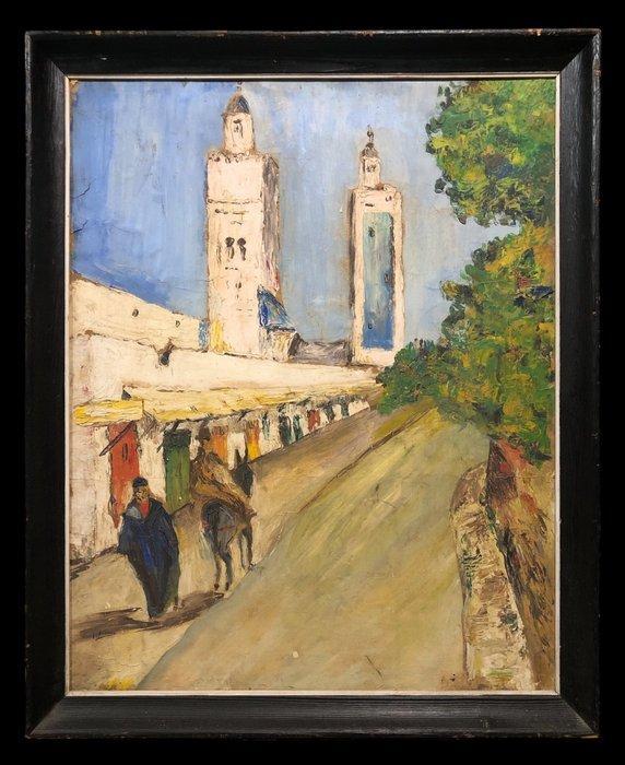 École Orientaliste (XX) - Blue Marrakech, Antiek en Kunst, Kunst | Schilderijen | Klassiek