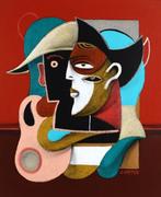 Jone Hopper - Portrait dArlequin (variation), Antiek en Kunst, Kunst | Schilderijen | Modern