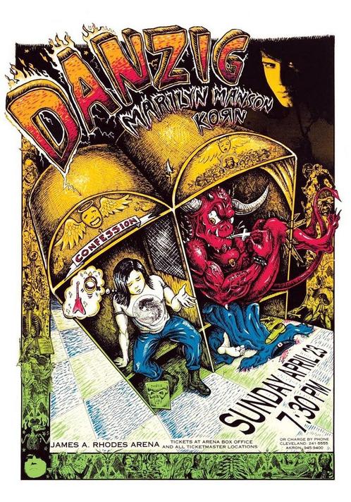 Posters - Poster Danzig - James A. Rhodes Arena, Verzamelen, Muziek, Artiesten en Beroemdheden, Zo goed als nieuw, Verzenden