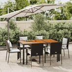 vidaXL 7-delige Tuinset met kussens poly rattan zwart, Tuin en Terras, Tuinsets en Loungesets, 6 zitplaatsen, Nieuw, Tuinset, Verzenden