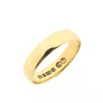 18 Krt. Vintage gouden ring (unisex, gladde gouden ring), Sieraden, Tassen en Uiterlijk, Ringen, Goud, Gebruikt, 17 tot 18, Ophalen of Verzenden