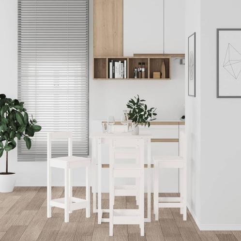 vidaXL 5-delige Barset massief grenenhout wit, Huis en Inrichting, Complete eetkamers, Nieuw, Verzenden