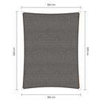 Rechthoek schaduwdoek - Grijs - Waterdoorlatend - 3,5 x 5,0, Ophalen of Verzenden, Nieuw