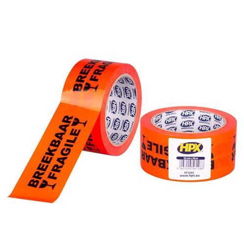 HPX Verpakkingstape Breekbaar / Fragile 50mm x 66m, Doe-het-zelf en Verbouw, Verf, Beits en Lak, Nieuw, Ophalen of Verzenden