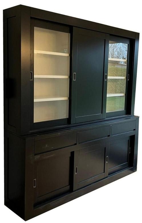 Buffetkast zwart Schagen 200cm dichte middendeur, Huis en Inrichting, Kasten | Buffetkasten, Ophalen of Verzenden