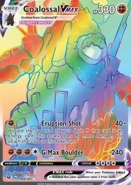 Coalossal VMAX 189/185 rainbow Vivid Voltage, Hobby en Vrije tijd, Verzamelkaartspellen | Pokémon, Losse kaart, Nieuw, Foil, Ophalen of Verzenden
