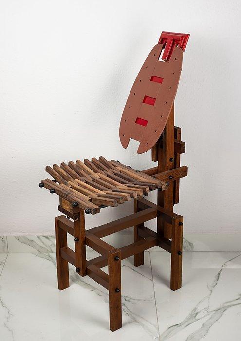 Anacleto Spazzapan - Stoel - Aluminium, Hout, Staal - Stoel, Antiek en Kunst, Kunst | Designobjecten