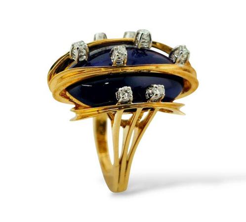 3-delige sieradenset - 18 karaat Geel goud, Juwelenring- en, Sieraden, Tassen en Uiterlijk, Antieke sieraden