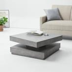 Salontafel Napels met draaibaar tafelblad betonlook, Huis en Inrichting, Tafels | Salontafels, Verzenden, Nieuw