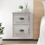 vidaXL Nachtkastjes 2 st wandgemonteerd 41,5x36x53 cm grijs, Huis en Inrichting, Slaapkamer | Nachtkastjes, Minder dan 45 cm, Verzenden