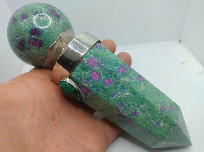 Grote prachtige scepter - topkwaliteit robijn in zoïsiet,, Verzamelen, Mineralen en Fossielen