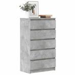 vidaXL Ladekast 60x36x103 cm bewerkt hout betongrijs, Verzenden, 100 tot 150 cm, Nieuw, 50 tot 100 cm