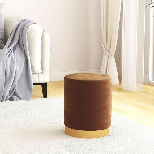 vidaXL Hocker met opbergruimte rond fluweel bruin, Huis en Inrichting, Stoelen, Bruin, Nieuw, Verzenden