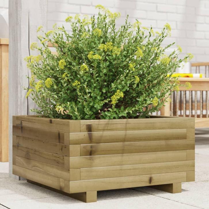 vidaXL Plantenbak 50x50x26,5 cm geïmpregneerd grenenhout, Tuin en Terras, Bloembakken en Plantenbakken, Nieuw, Hout, Verzenden