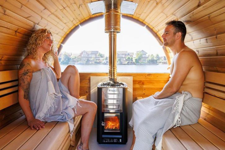Luxe Buitensauna | Tuin | Barrel Sauna | Finse | Design, Sport en Fitness, Sauna, Fins of Traditioneel, Complete sauna, Nieuw