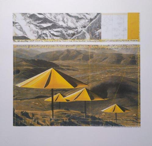 Christo (1935-2020) (after) - The Umbrellas, Project for, Antiek en Kunst, Kunst | Tekeningen en Foto's