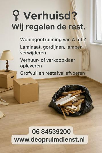 Woningontruiming, woning ontruimen, woning leegmaken, Adam beschikbaar voor biedingen