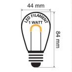 Gebogen LED Filament lamp 1W - transparant - 2200K