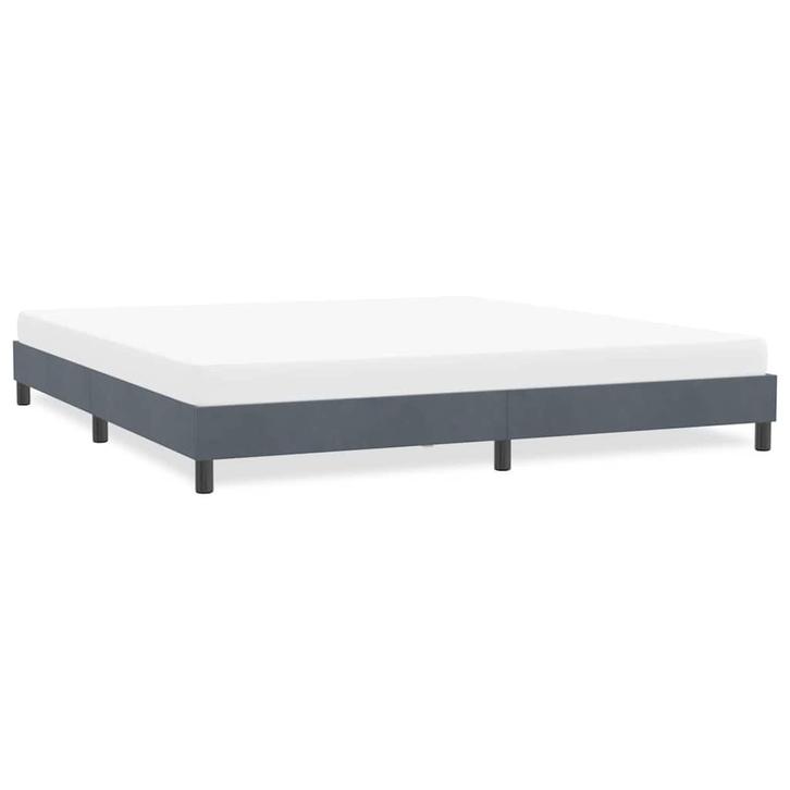 vidaXL Bedframe zonder matras 180x220 cm fluweel donkergrijs, Huis en Inrichting, Slaapkamer | Bedden, Grijs, Nieuw, Stof, Tweepersoons