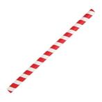 Rood/wit gestreepte papieren smoothie rietjes 21cm | 250, Verzenden, Nieuw in verpakking
