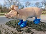 summer pig with blue  boots 60 cm (1) - polyresin