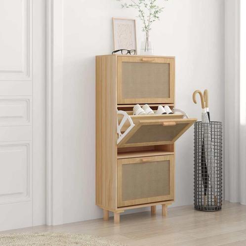 vidaXL Schoenenkast 52x25x115cm bewerkt hout & natuurlijk, Huis en Inrichting, Kasten | Schoenenrekken, Nieuw, Verzenden